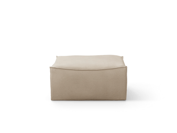 Catena Pouf Square - S500 - Ferm Living Stools + Benches + Ottomans - Rich Linen - Natural - HORNE
