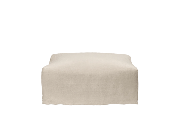 Catena Pouf Square - S500 - Ferm Living Stools + Benches + Ottomans - Loose Drape - Natural - HORNE