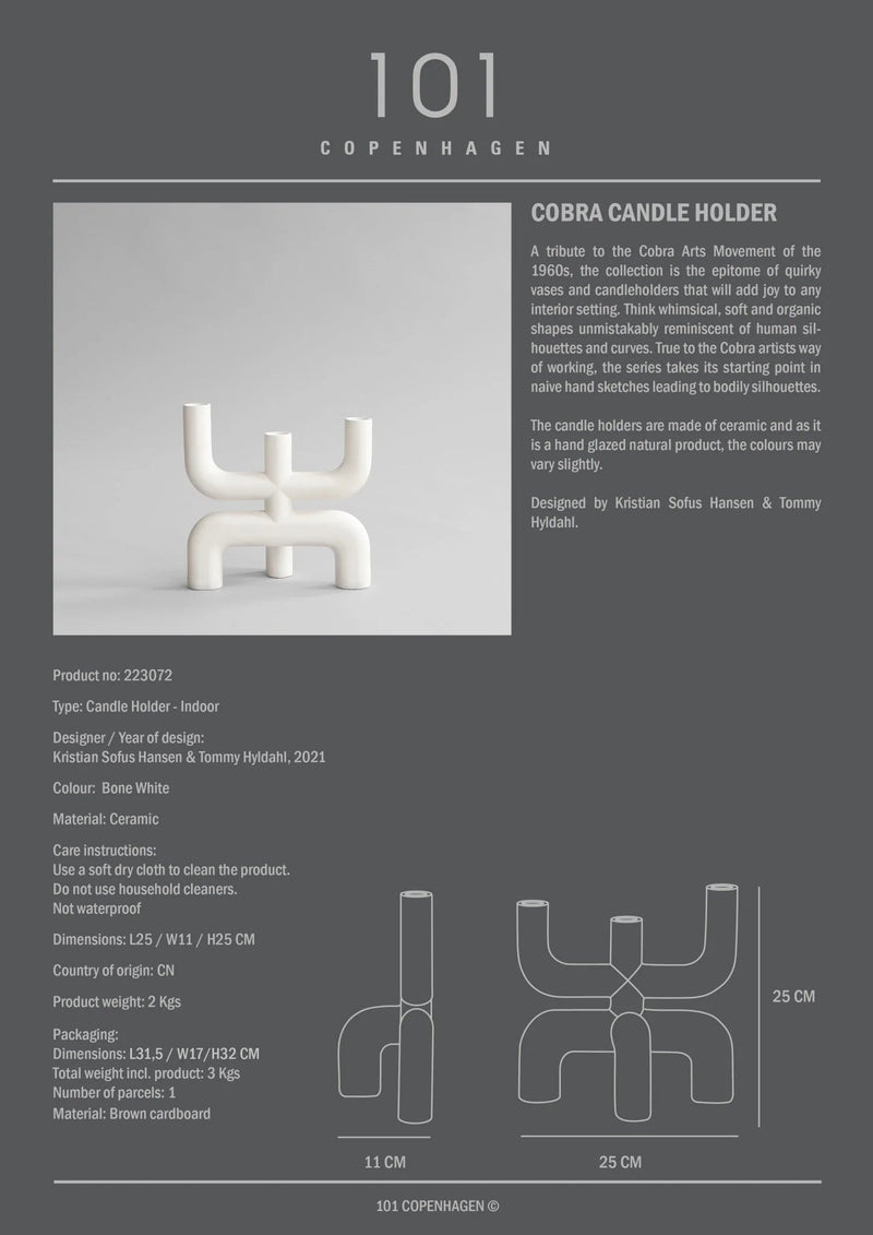 Cobra Candle Holder - 101 Copenhagen Candle Holders - Black - HORNE