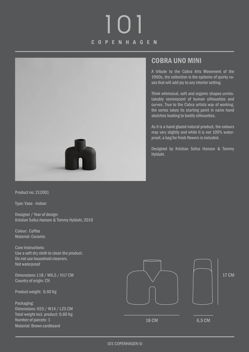 Cobra Vase Uno - 101 Copenhagen Vases - Mini - Bone White - HORNE