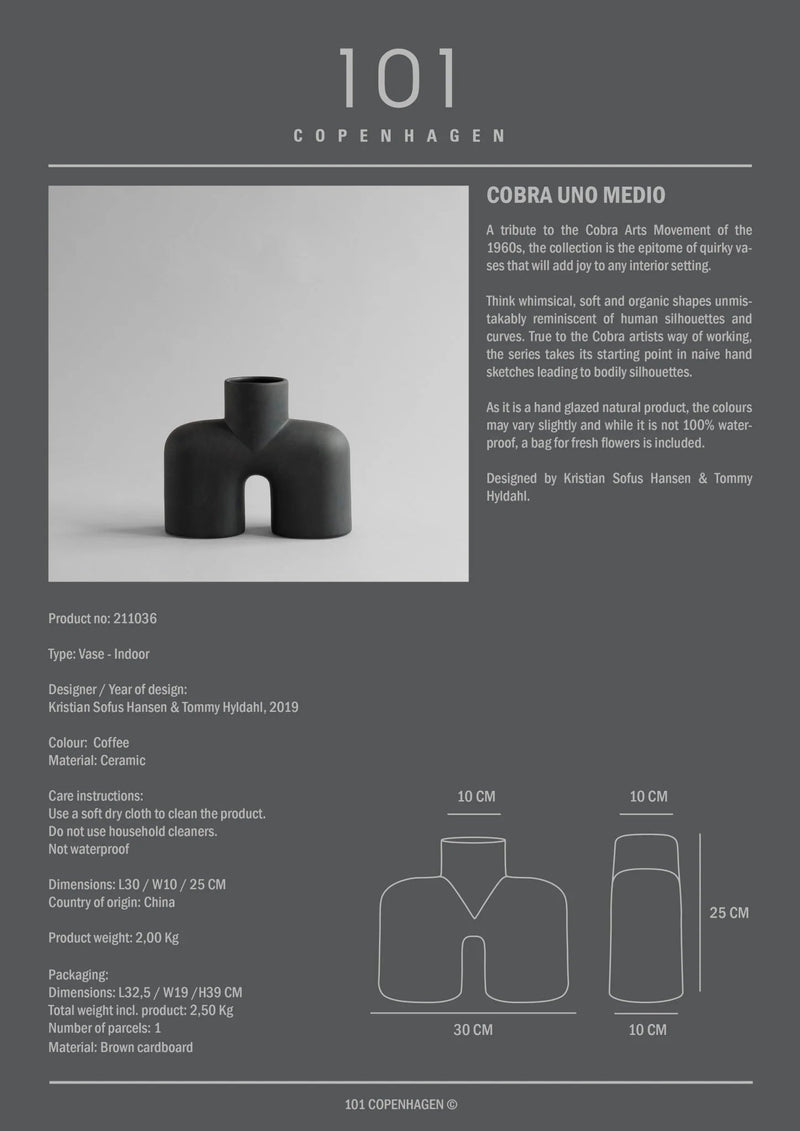 Cobra Vase Uno - 101 Copenhagen Vases - Mini - Bone White - HORNE