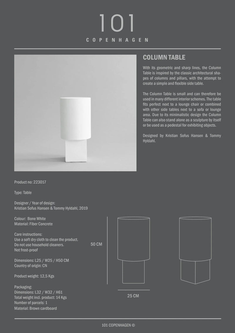 Column Table - 101 Copenhagen Tables - Sand - HORNE