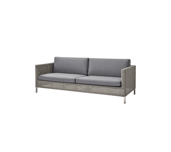Connect 3 - Seater Sofa - Cane Line Outdoor Furniture - Taupe - Grey Cushion Set - HORNE