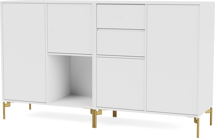 Couple Sideboard - With Legs - Montana - Shelving - New White - Brass - HORNE