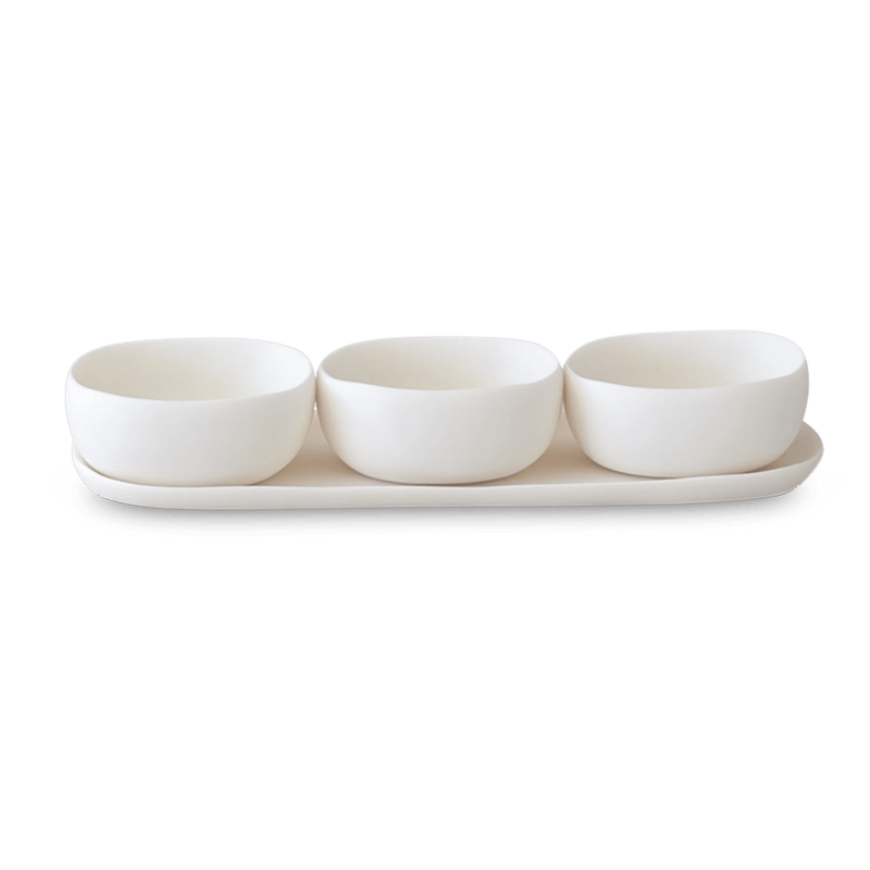 Cuadrado Serving Bowl Trio - Tina Frey Serveware - White - HORNE