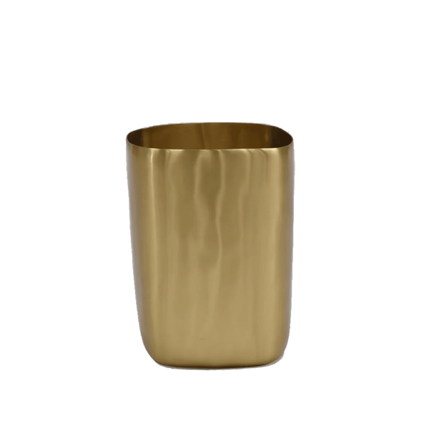 Cuadrado Wastebasket In Brushed Brass - Tina Frey Bathroom Accessories - Brushed Brass - HORNE