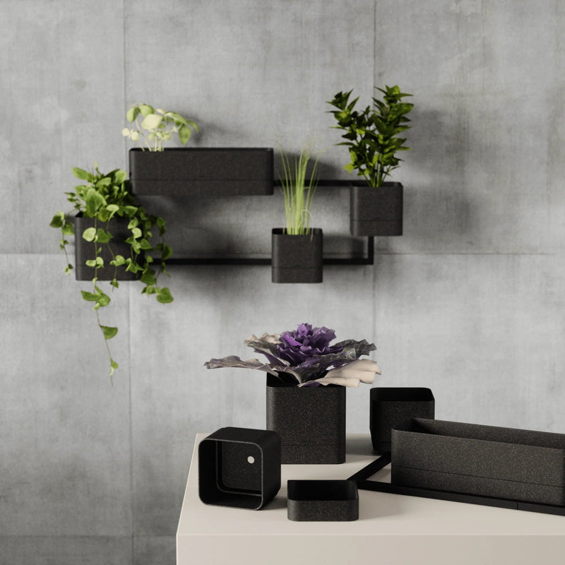 Cubiko Wall Planter - Umbra Pots & Planters - Black - HORNE