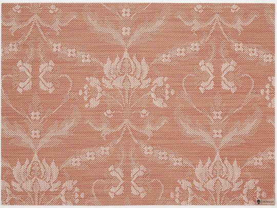 Damask Rectangular Placemat - Set of 4 - Chilewich - Kitchen + Table Linens - Burnt Coral - HORNE