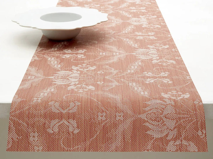 Damask Table Runner - Chilewich - Kitchen + Table Linens - Burnt Coral - HORNE