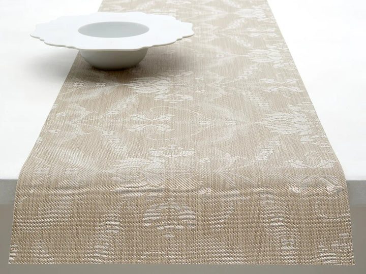 Damask Table Runner - Chilewich - Kitchen + Table Linens - Flax - HORNE