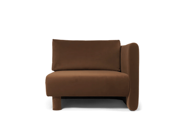 Dase Sofa Armrest - Right - Ferm Living Sofas - Rich Velvet - Soft Brown - HORNE