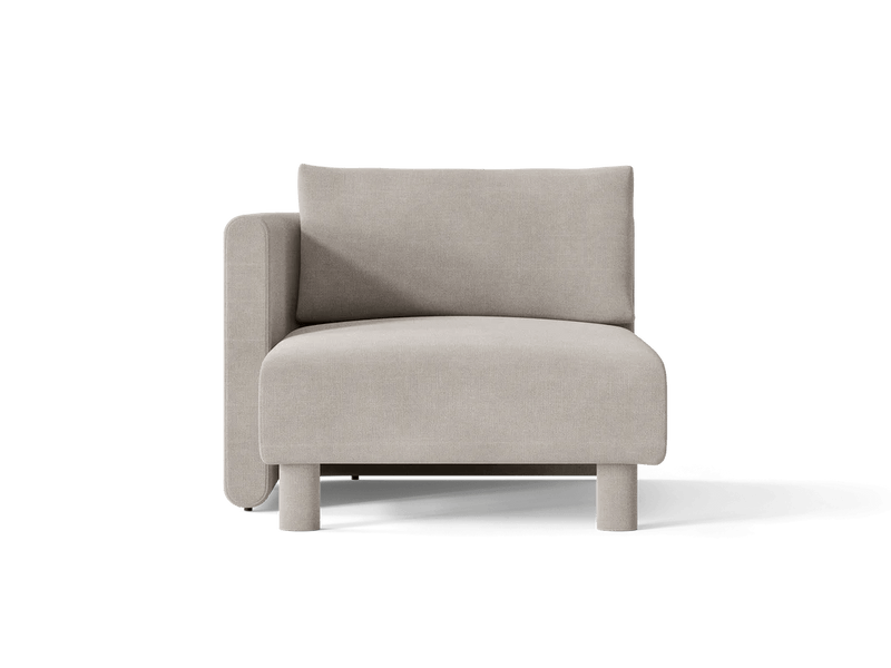 Dase Sofa Chaise Longue - Left - Ferm Living Sofas - Soft Bouclé - Dark Brown - HORNE