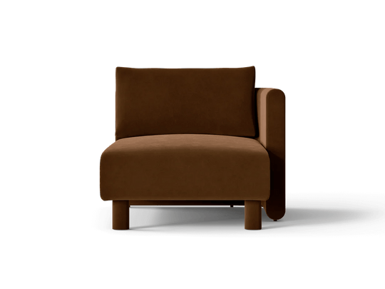Dase Sofa Chaise Longue - Right - Ferm Living Sofas - Rich Velvet - Soft Brown - HORNE