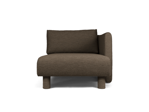Dase Sofa Chaise Longue - Right - Ferm Living Sofas - Soft Bouclé - Dark Brown - HORNE