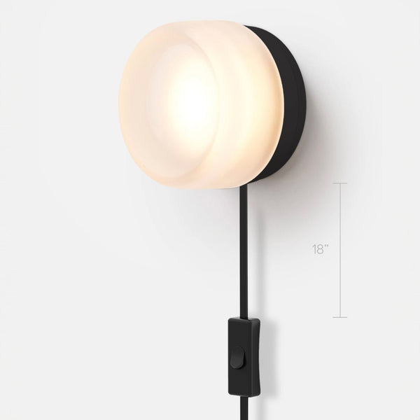 Dimple Corded - Black Anodized - RBW Lighting - Frosted - 2700K (warm white) - Corded Plug - in (Bottom) w. Toggle Switch / 120V Input - HORNE