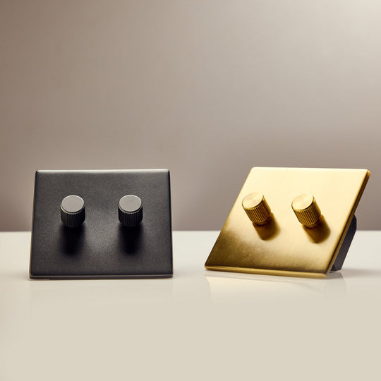 Double Rotary Wall Dimmer in Graphite - Tala Accessories - HORNE