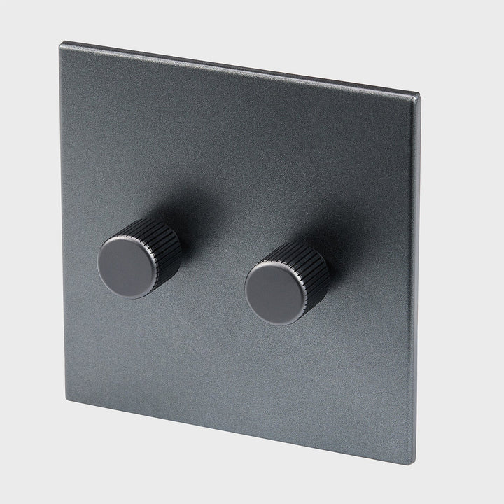 Double Rotary Wall Dimmer in Graphite - Tala Accessories - HORNE