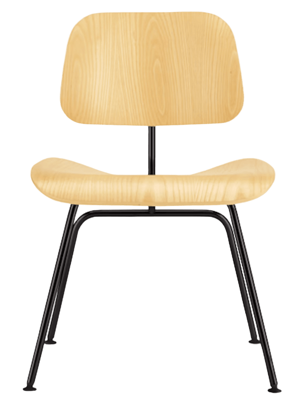 Eames® Molded Plywood Dining Chair - Metal Base - Herman Miller® Chairs - White Ash - Black - HORNE