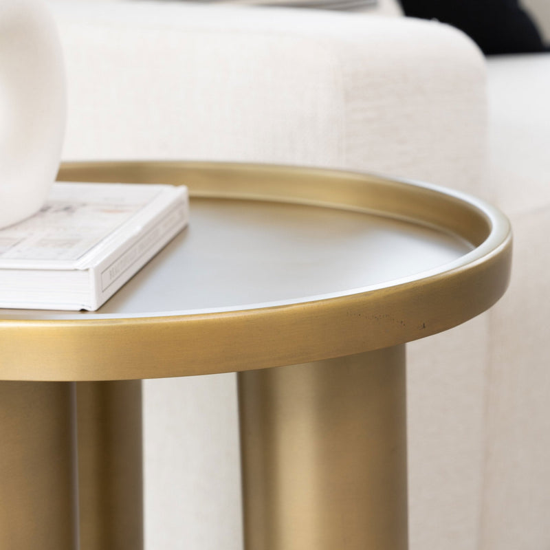 Eclat - Sofia Industrial End Table - Urbia Tables - Industrial Brass - HORNE