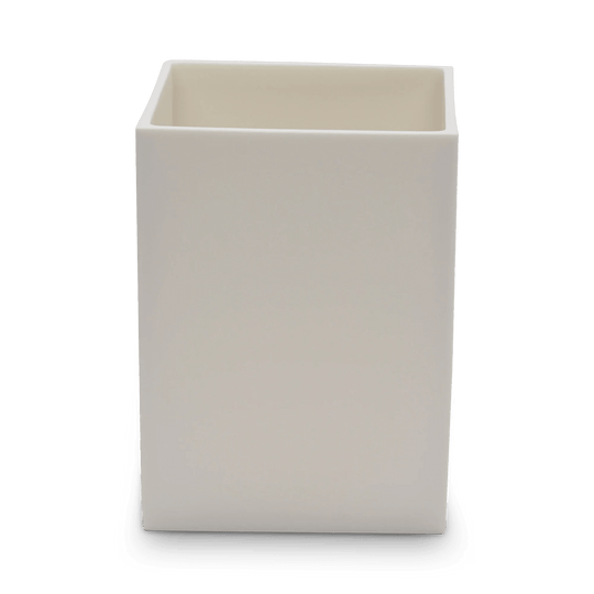 Edge Wastebasket - Tina Frey Bathroom Accessories - White - HORNE