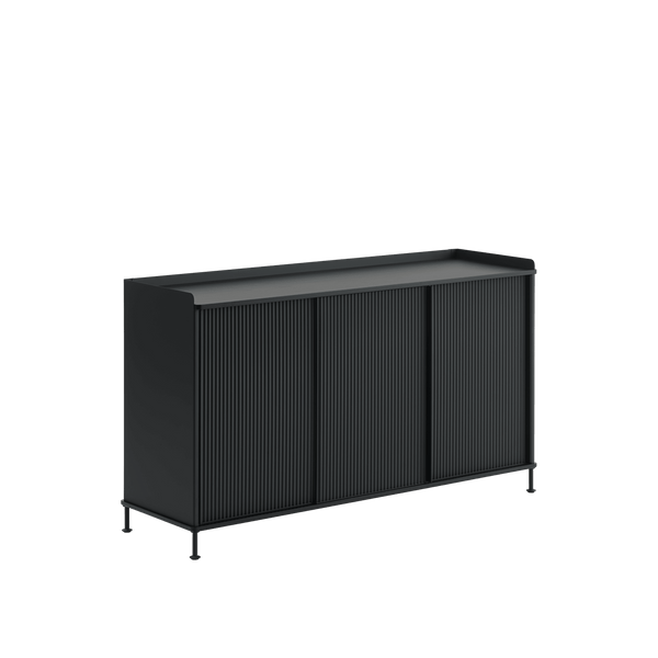 Enfold Sideboard - Tall - 3 shelves - Muuto Sideboards + Cabinets - Black/Anthracite Black - HORNE