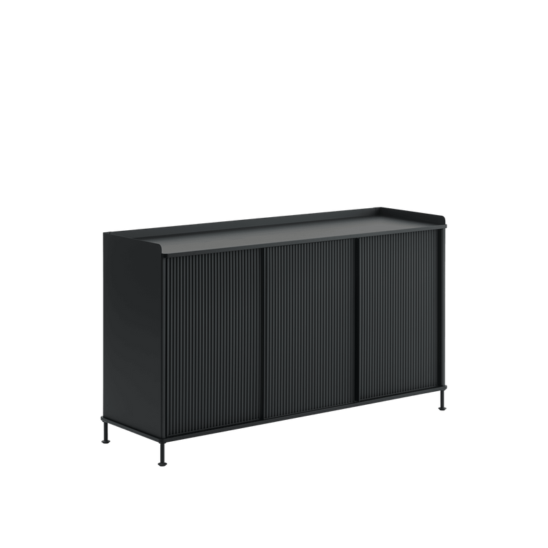 Enfold Sideboard - Tall - 3 shelves - Muuto Sideboards + Cabinets - Black/Anthracite Black - HORNE