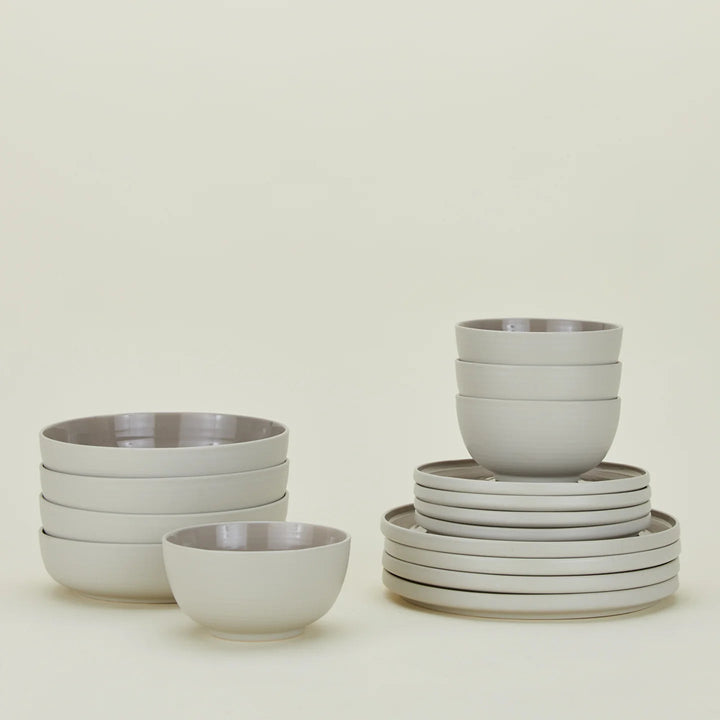 Essential Dinnerware - 16 Piece Set - Hawkins New York Dinnerware - Light Grey - HORNE