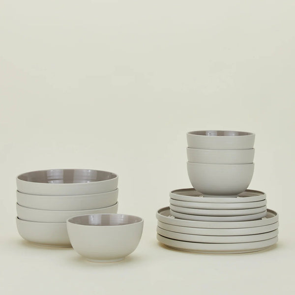 Essential Dinnerware - 16 Piece Set - Hawkins New York Dinnerware - Light Grey - HORNE