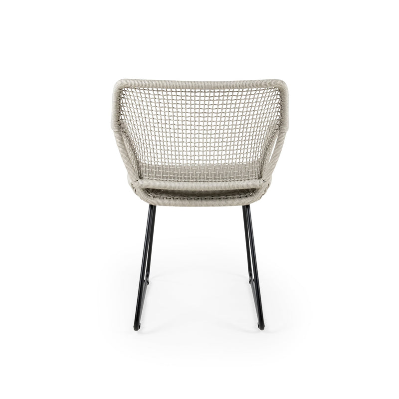 Esta Arm Chair - BETACO Chairs - Black Aluminum / Black Wicker - HORNE