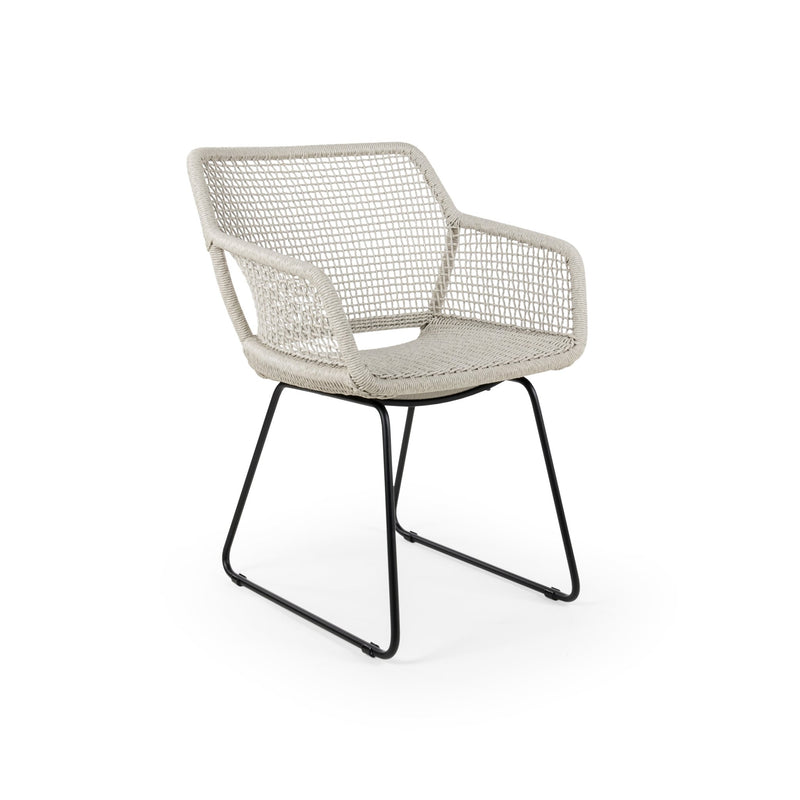 Esta Arm Chair - BETACO Chairs - Black Aluminum / Black Wicker - HORNE