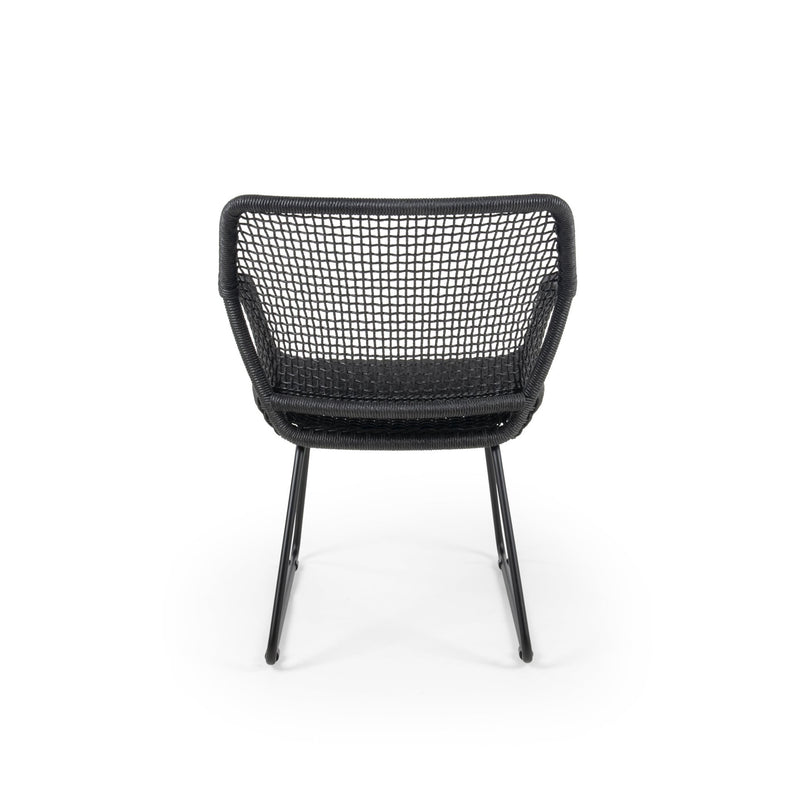 Esta Arm Chair - BETACO Chairs - Black Aluminum / Black Wicker - HORNE