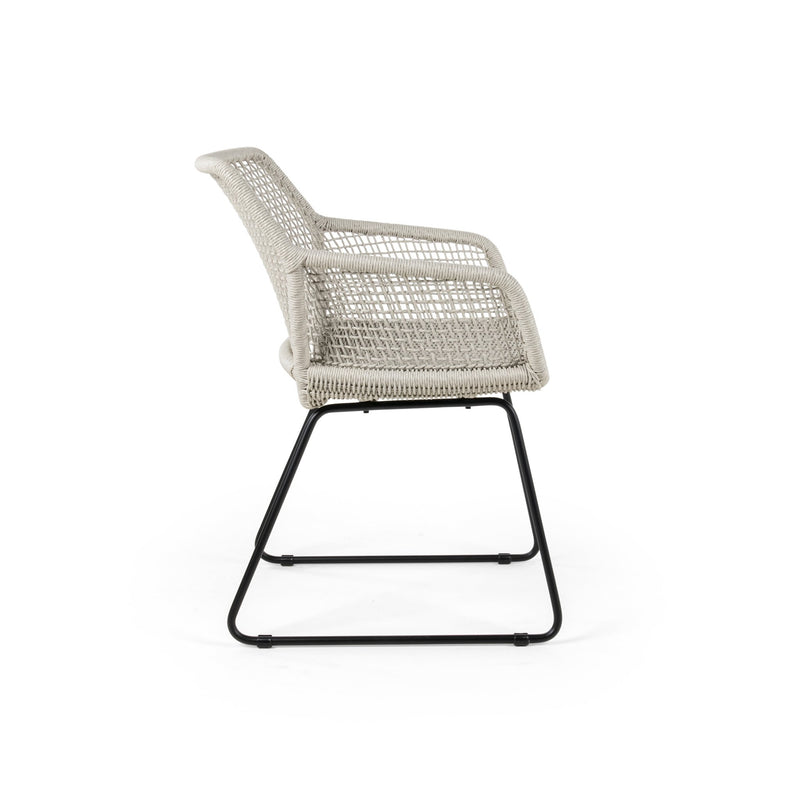 Esta Arm Chair - BETACO Chairs - Black Aluminum / Black Wicker - HORNE