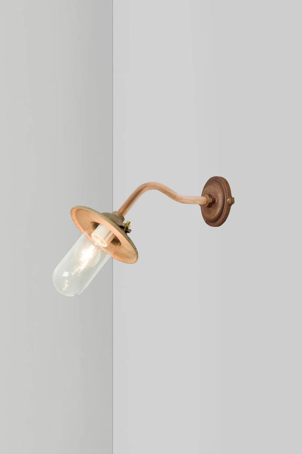 Exterior Bracket Light - Canted with Shade - Davey Lighting Outdoor Lights - Bronze - Clear - HORNE