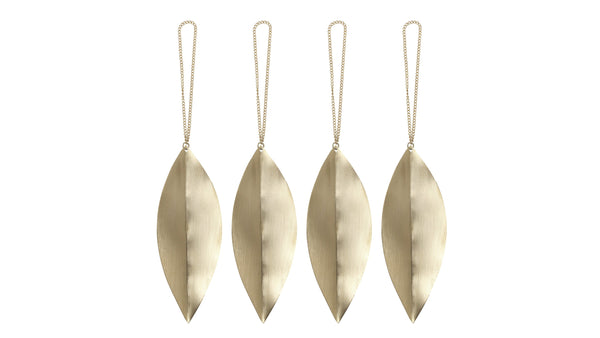 Leaf Brass Ornaments - Set of 4