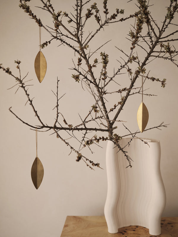 Leaf Brass Ornaments - Set of 4
