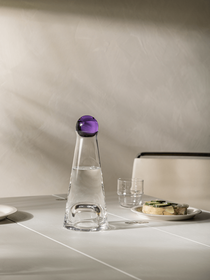 Fia Carafe - Design House Stockholm Carafes + Pitchers - Clear/Amethyst - HORNE
