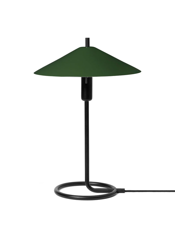 Filo Table Lamp - Round - Ferm Living - Tables + Desks - Black/ Dark Olive - HORNE