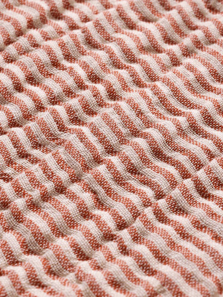 Fino Bedspread - Ferm Living Bedding + Pillows - Terracotta/Off - White - HORNE