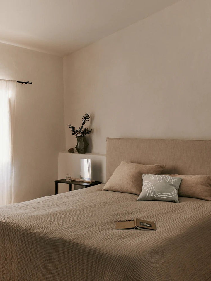 Fino Bedspread - Ferm Living Bedding + Pillows - Terracotta/Off - White - HORNE
