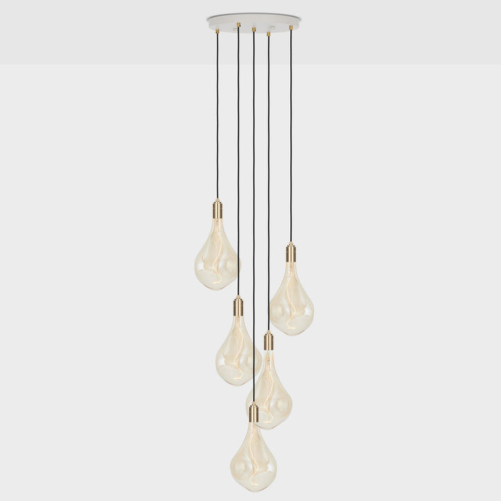 Five Pendant in Brass + Voronoi III - Tala Cluster Pendants - HORNE