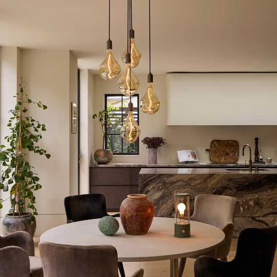 Five Pendant in Graphite + Voronoi II - Tala Cluster Pendants - HORNE