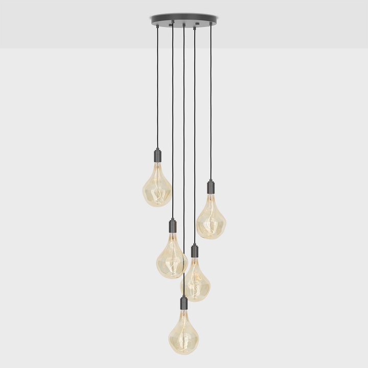Five Pendant in Graphite + Voronoi II - Tala Cluster Pendants - HORNE