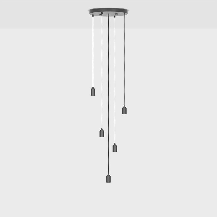 Five Pendant in Graphite + Voronoi II - Tala Cluster Pendants - HORNE