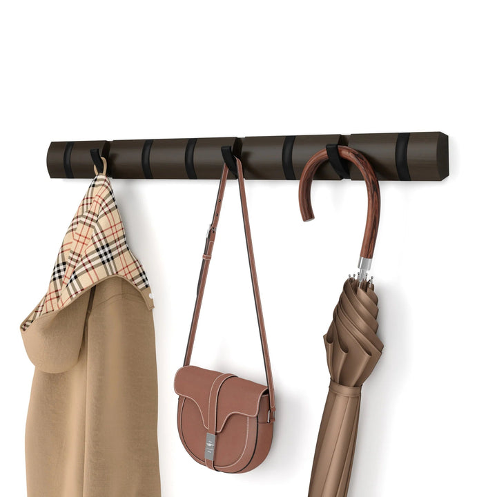 Flip 8 Wall Hook - Umbra Hooks, Racks & Coat Stands - Black-Walnut - HORNE