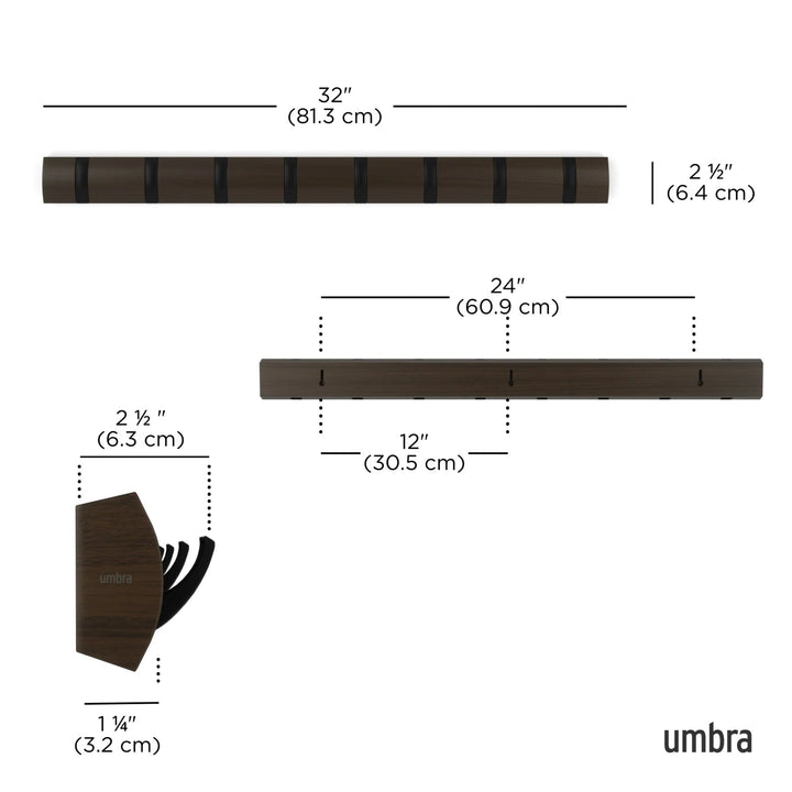 Flip 8 Wall Hook - Umbra Hooks, Racks & Coat Stands - White - HORNE