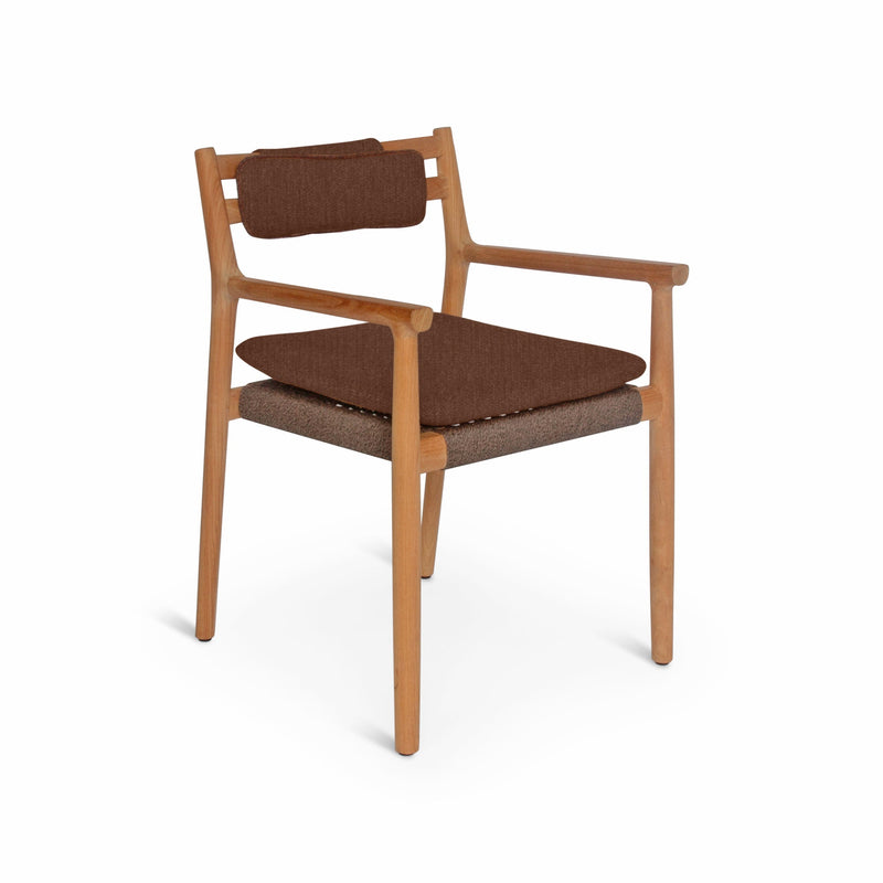 Florence Arm Chair - BETACO Chairs - Walnut Rope / Teak - HORNE