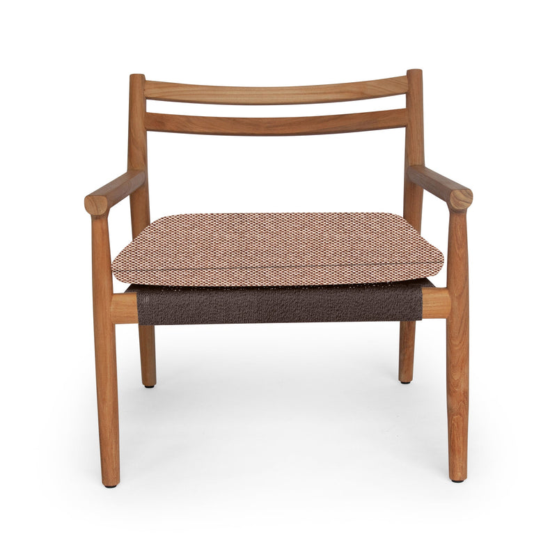 Florence Lounge Chair - BETACO Chairs - w/Seat & Back Cushion / Walnut Rope / Teak / Lorkey 41 - HORNE