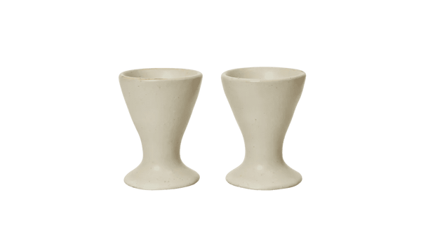 Flow Egg Cups - Set of 2 - Ferm Living Serveware - Off - white Speckle - HORNE