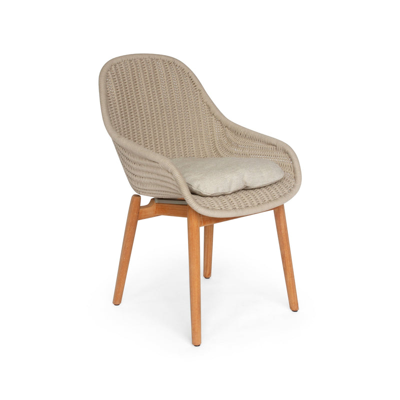Forli Arm Chair - BETACO Chairs - Grey Rope / Teak - HORNE