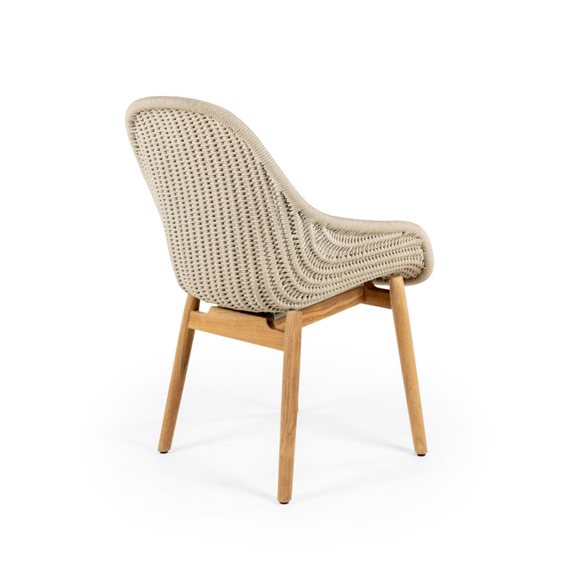 Forli Arm Chair - BETACO Chairs - Grey Rope / Teak - HORNE